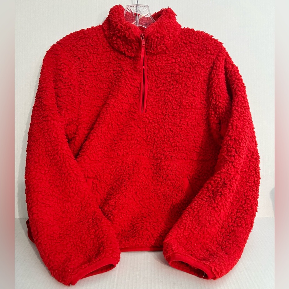 Wondershop 1/4 Zip Cozy Red Fleece Women's Sweater